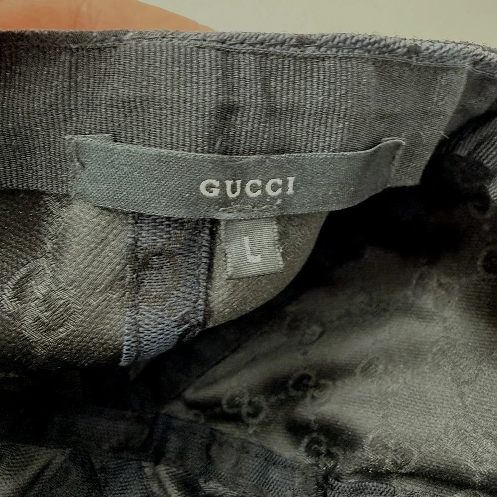 Gucci GG Canvas GG Monogram Logo Web Baseball Cap Hat Mens Large